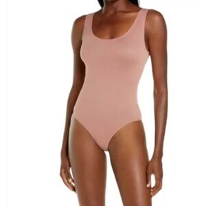 SKIMS Rose Clay Ribbed Body Suit Size L/XL